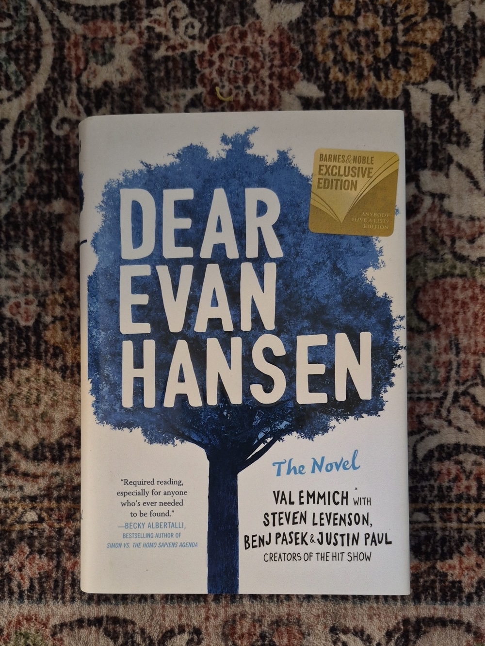 Barnes & Noble Dear Evan Hansen - Blue & White Hardcover